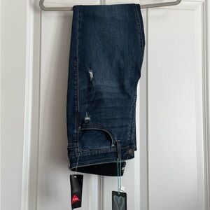 New Women’s Lularoe Size 30 Dark Washed Distressed Skinny Denim Blue Jeans